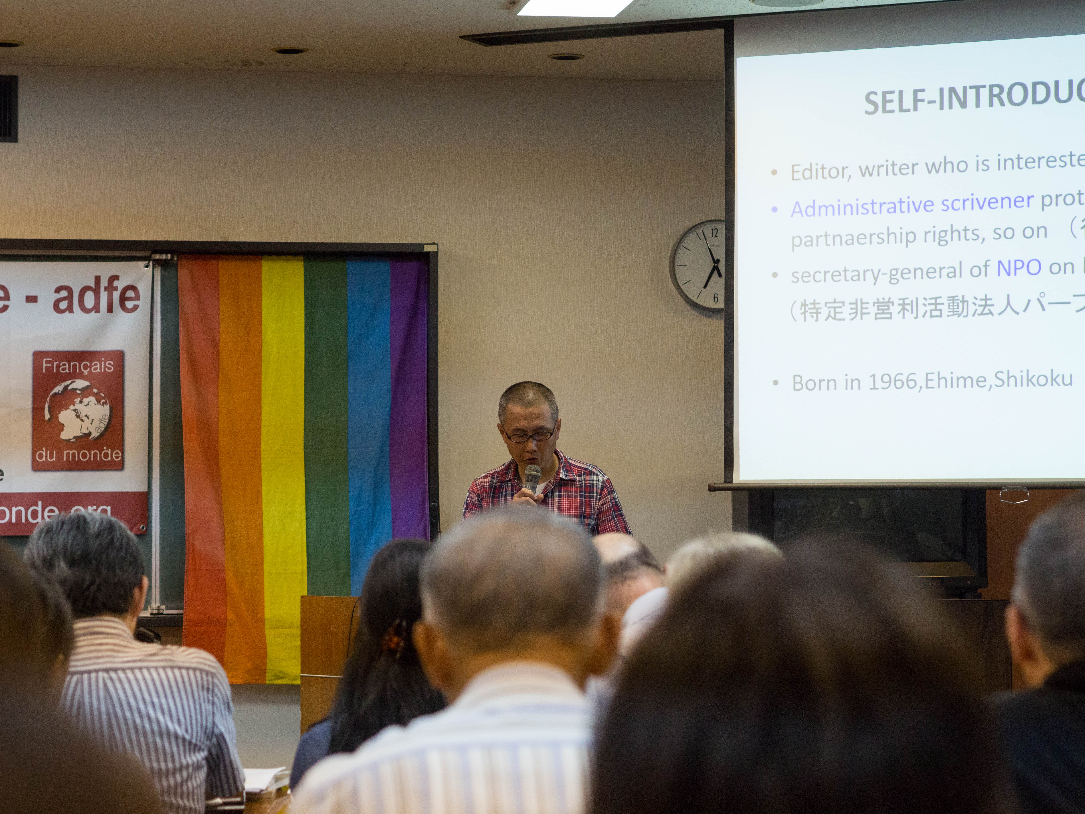 Photo de Shibun NAGAYASU pendant sa presentation